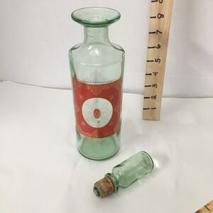Vintage Glass Green Old Fitzgerald Decanter Bottle  1960's  Vintage